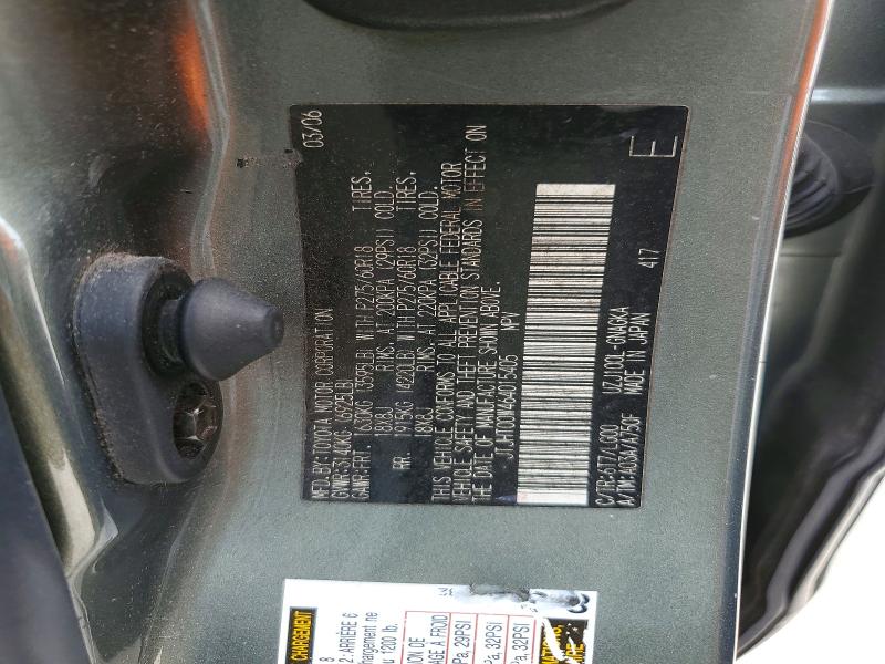 2006 Lexus Lx მანქანა იყიდება აუქციონზე, vin: JTJHT00W464015405, აუქციონის ნომერი: 54205566