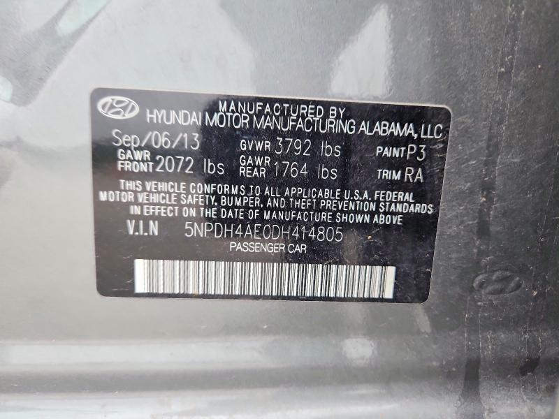 Aukcja sprzedaży 2013 Hyundai Elantra, vin: 5NPDH4AE0DH414805, numer aukcji: 54178686