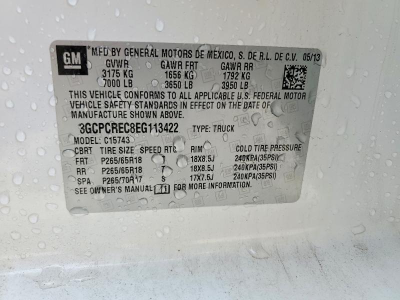 54784116 :رقم المزاد ، 3GCPCREC8EG113422 vin ، 2014 Chevrolet Silverado مزاد بيع