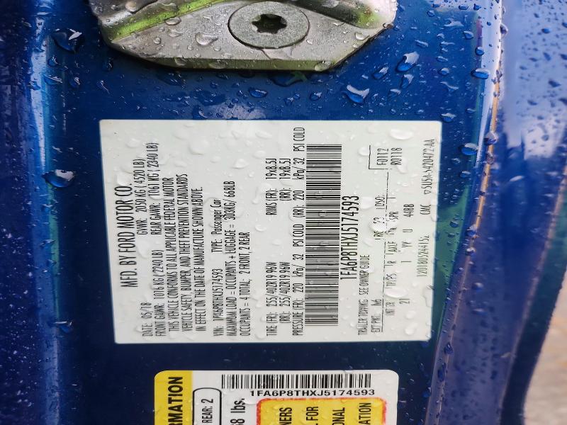 Продажа на аукционе авто 2018 Ford Mustang, vin: 1FA6P8THXJ5174593, номер лота: 52361426