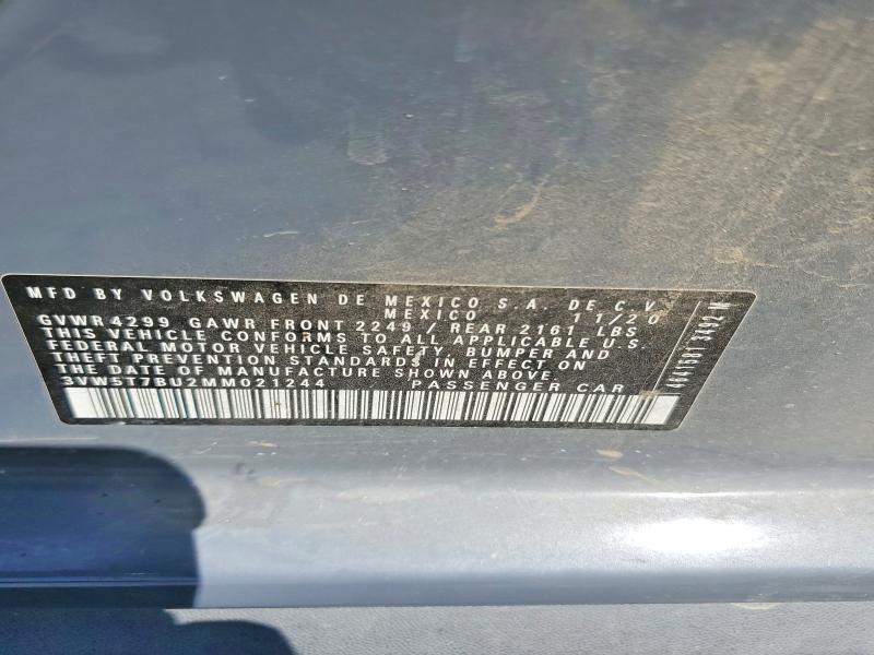 Продажа на аукционе авто 2021 Volkswagen Jetta, vin: 3VW5T7BU2MM021244, номер лота: 51038746