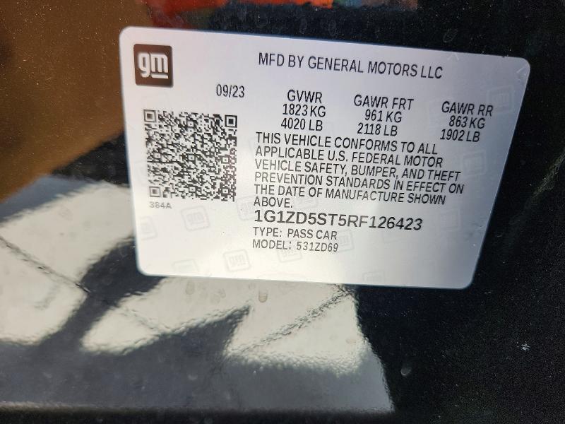 Aukcja sprzedaży 2024 Chevrolet Malibu, vin: 1G1ZD5ST5RF126423, numer aukcji: 54264706
