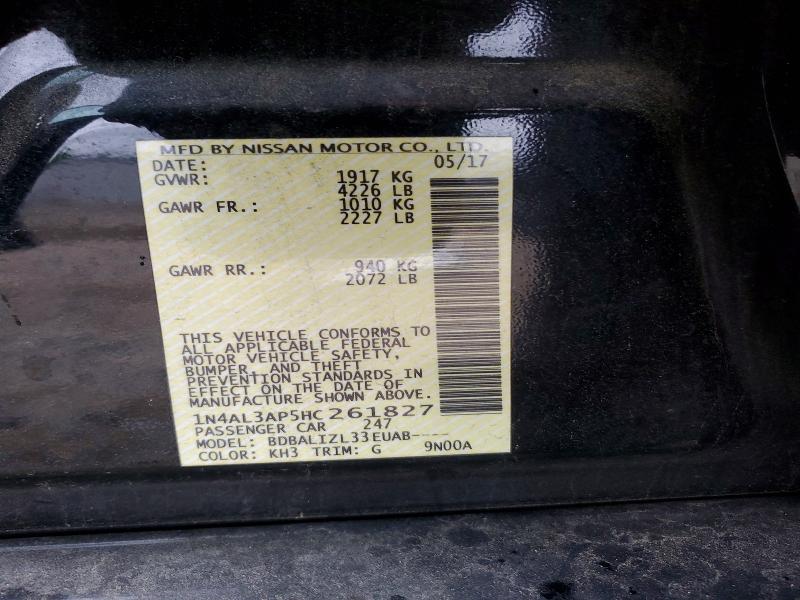 Продаж на аукціоні авто 2017 Nissan Altima, vin: 1N4AL3AP5HC261827, номер лоту: 52575836
