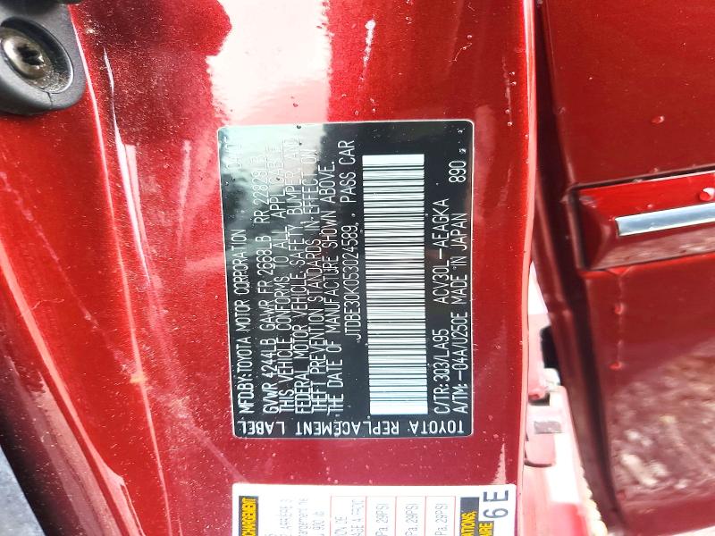54846716 :رقم المزاد ، JTDBE30K053024589 vin ، 2005 Toyota Camry مزاد بيع