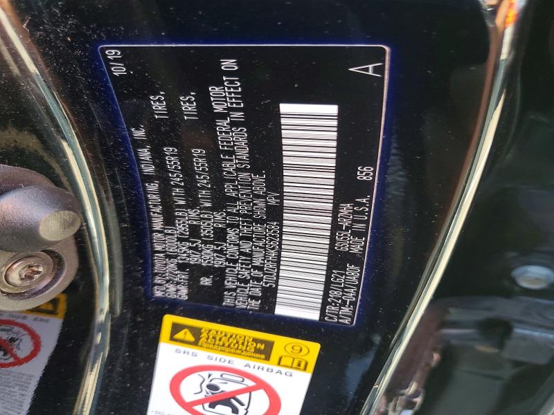2019 Toyota Highlander მანქანა იყიდება აუქციონზე, vin: 5TDJZRFH4KS623584, აუქციონის ნომერი: 53069216