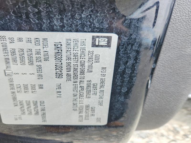 52085626 :رقم المزاد ، 1GKFK63817J321269 vin ، 2007 Gmc Yukon مزاد بيع