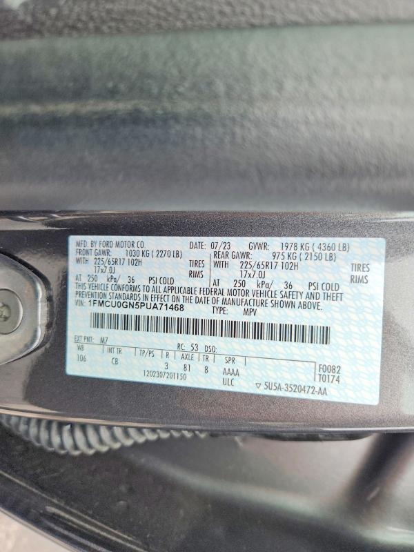 Продажа на аукционе авто 2023 Ford Escape, vin: 1FMCU0GN5PUA71468, номер лота: 55413256