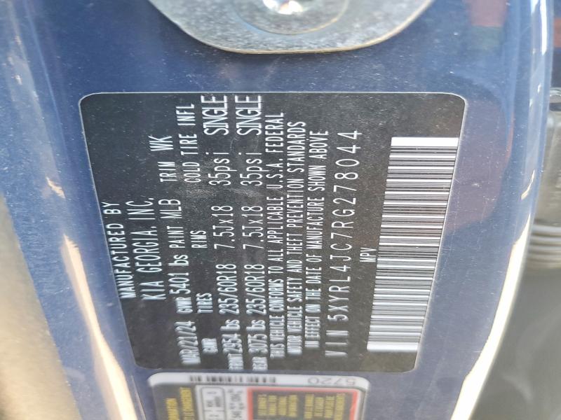 Продаж на аукціоні авто 2024 Kia Sorento, vin: 5XYRL4JC7RG278044, номер лоту: 52126976