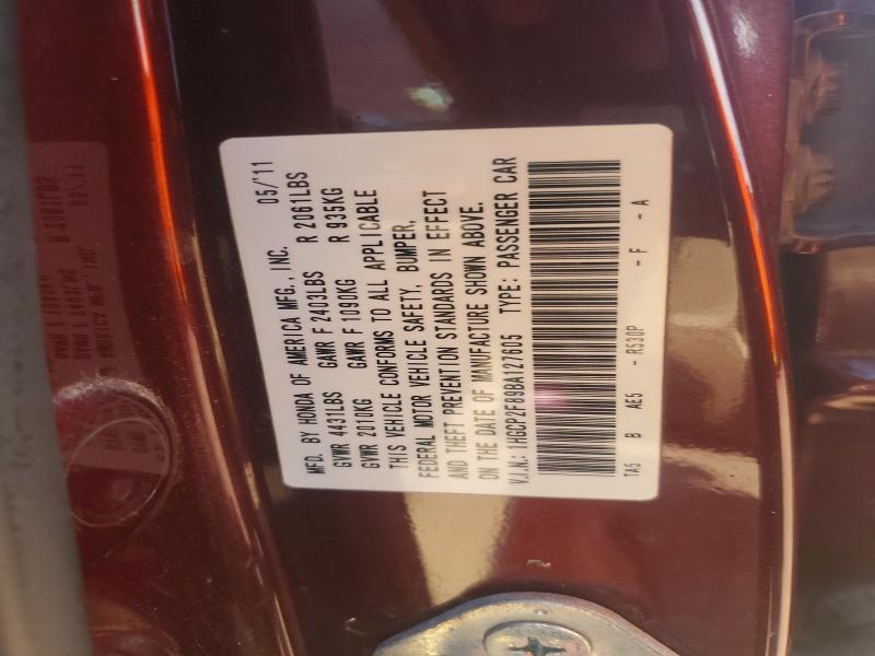Aukcja sprzedaży 2011 Honda Accord, vin: 1HGCP2F89BA127605, numer aukcji: 52932396