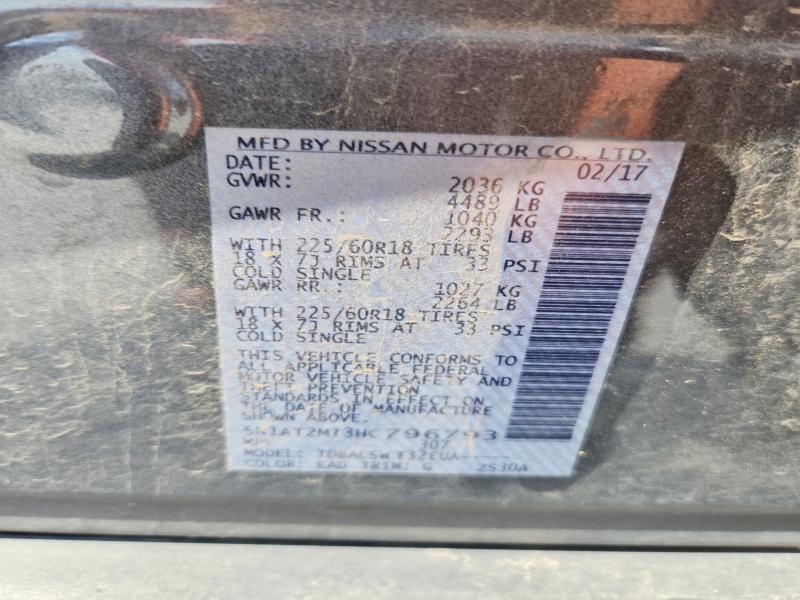 2017 Nissan Rogue მანქანა იყიდება აუქციონზე, vin: 5N1AT2MT3HC796793, აუქციონის ნომერი: 53660006