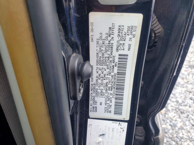 Aukcja sprzedaży 2005 Toyota 4runner, vin: JTEZU14R358038580, numer aukcji: 52692706