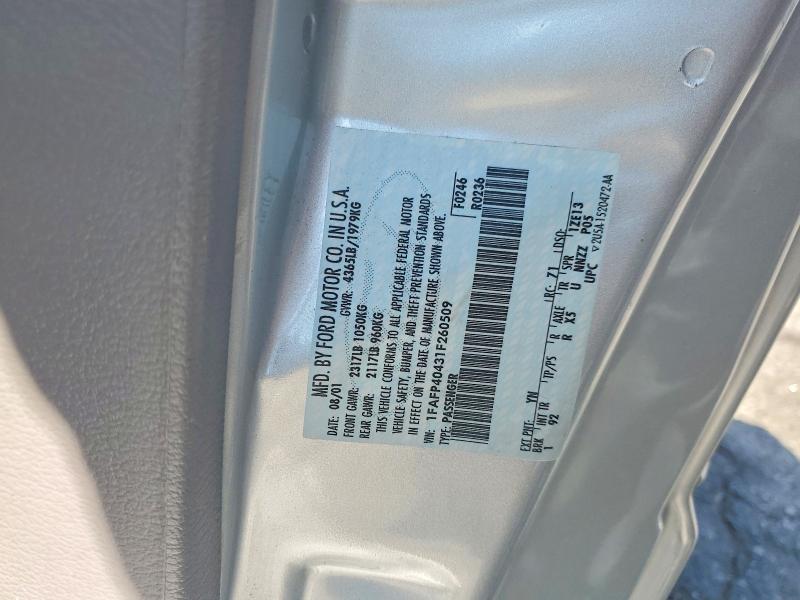 Aukcja sprzedaży 2001 Ford Mustang, vin: 1FAFP40431F260509, numer aukcji: 52196006