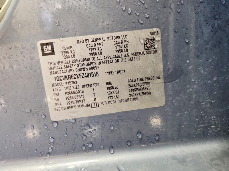 51888026 :رقم المزاد ، 1GCVKRECXFZ401518 vin ، 2015 Chevrolet Silverado مزاد بيع