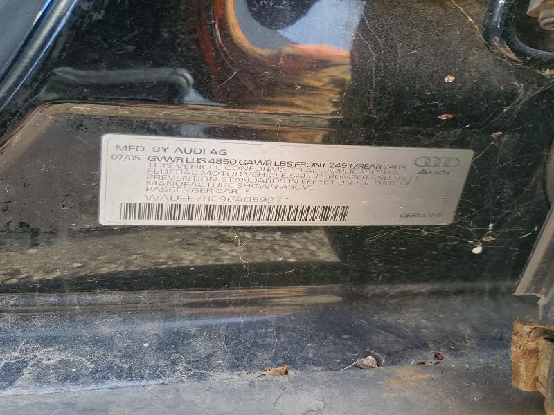 Aukcja sprzedaży 2006 Audi A4, vin: WAUEF78E96A059271, numer aukcji: 51609606