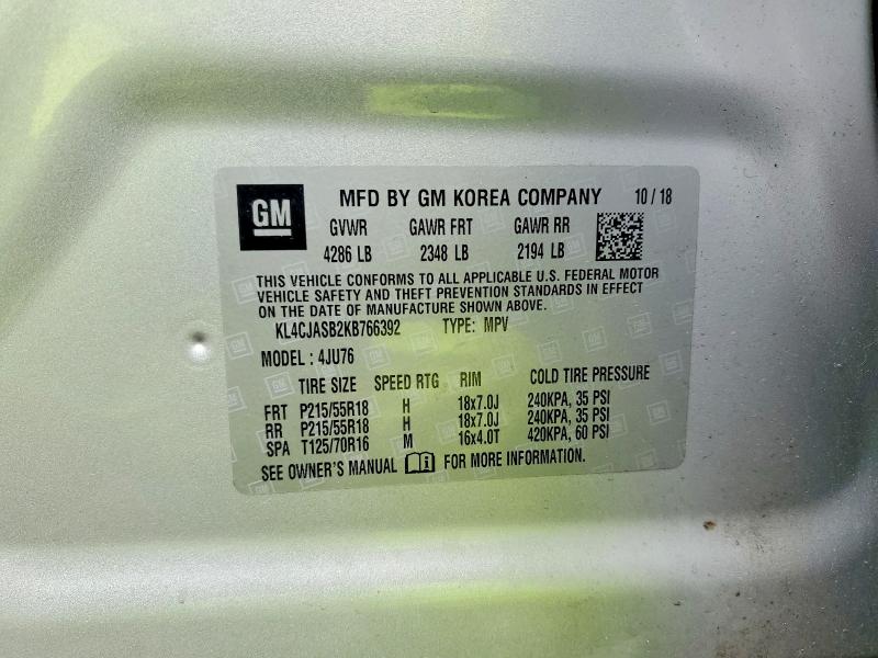Aukcja sprzedaży 2019 Buick Encore, vin: KL4CJASB2KB766392, numer aukcji: 52611436