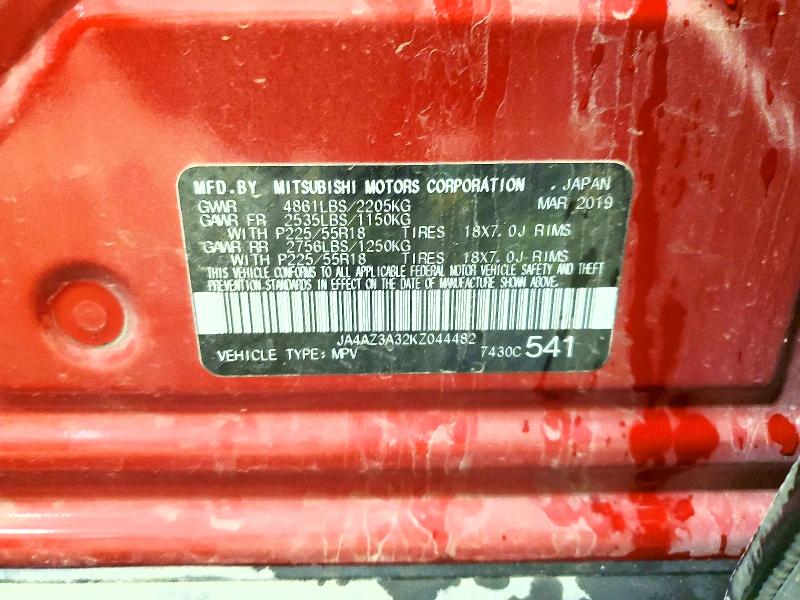 Продажа на аукционе авто 2019 Mitsubishi Outlander, vin: JA4AZ3A32KZ044482, номер лота: 53212886