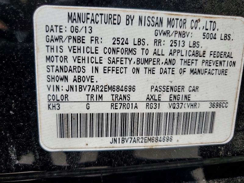 Продаж на аукціоні авто 2014 Infiniti Q50, vin: JN1BV7AR2EM684696, номер лоту: 53793926