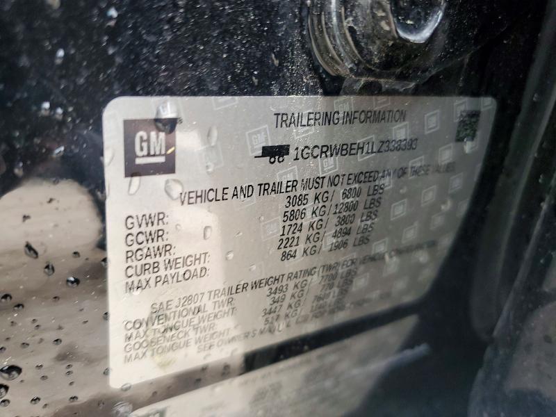 Продажа на аукционе авто 2020 Chevrolet Silverado, vin: 1GCRWBEH1LZ338393, номер лота: 51947526