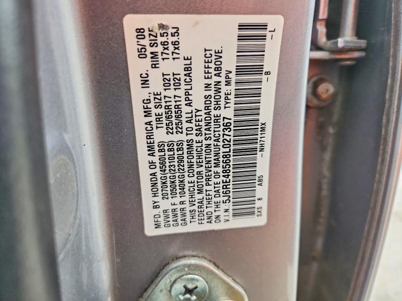 Продаж на аукціоні авто 2008 Honda Cr-v, vin: 5J6RE48568L027367, номер лоту: 52412126