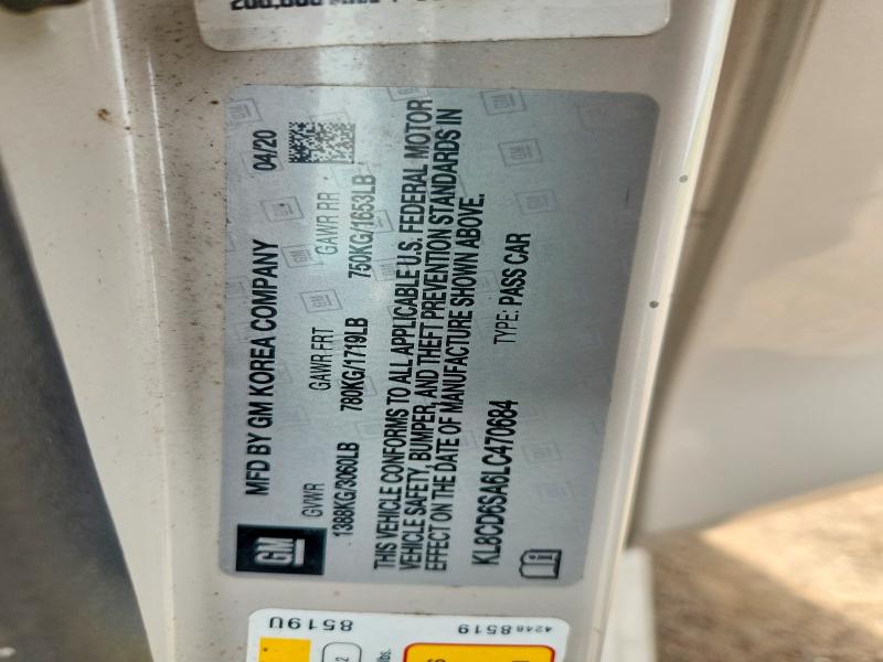 53254756 :رقم المزاد ، KL8CD6SA6LC470684 vin ، 2020 Chevrolet Spark مزاد بيع