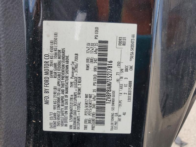 54656566 :رقم المزاد ، 1ZVBP8AM7E5217816 vin ، 2014 Ford Mustang مزاد بيع