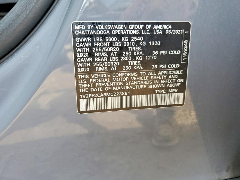 Продаж на аукціоні авто 2021 Volkswagen Atlas Cross Sport, vin: 1V2PE2CA8MC223891, номер лоту: 53919096