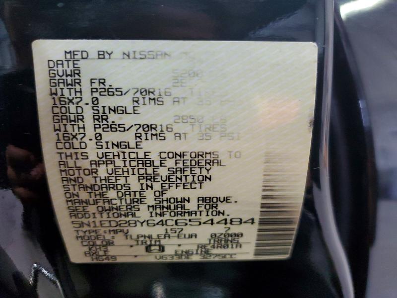 52889456 :رقم المزاد ، 5N1ED28Y64C654484 vin ، 2004 Nissan Xterra مزاد بيع