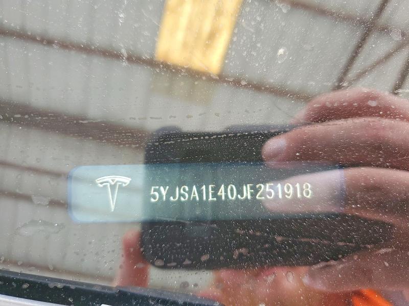 2018 Tesla Model S მანქანა იყიდება აუქციონზე, vin: 5YJSA1E40JF251918, აუქციონის ნომერი: 54820196