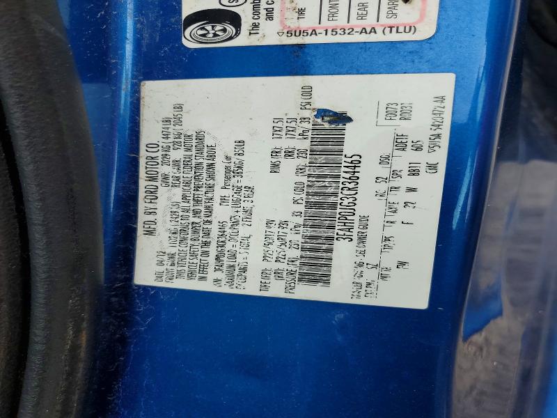 Продажа на аукционе авто 2012 Ford Fusion, vin: 3FAHP0JG3CR364465, номер лота: 52224426