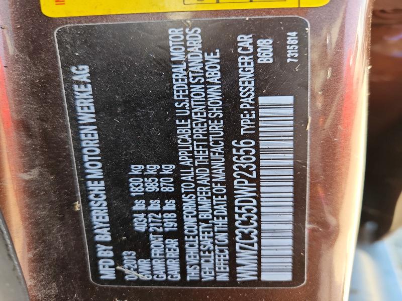 Продаж на аукціоні авто 2013 Mini Cooper, vin: WMWZC3C55DWP23656, номер лоту: 53654696