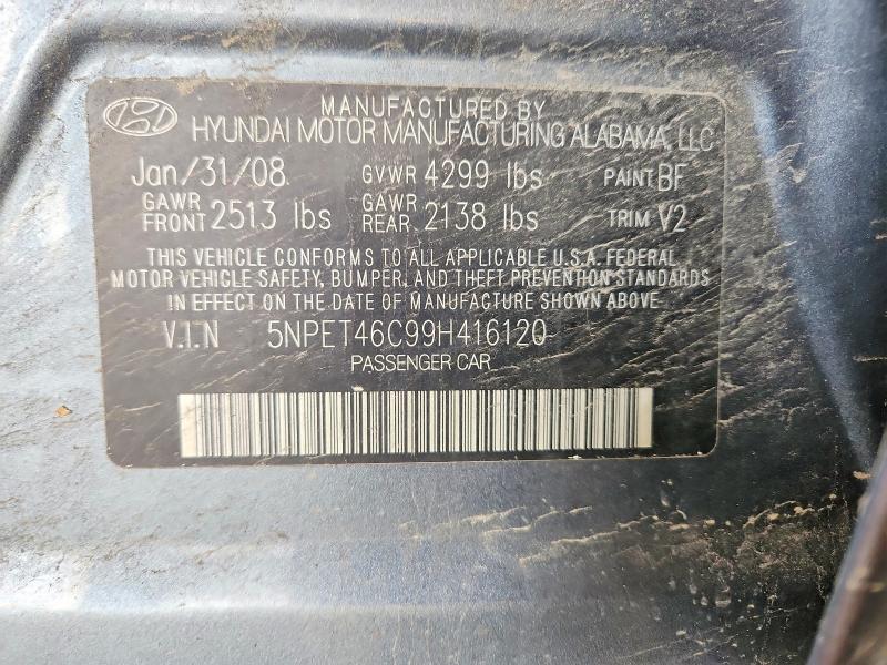 Aukcja sprzedaży 2009 Hyundai Sonata, vin: 5NPET46C99H416120, numer aukcji: 52315946