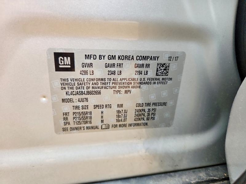 Продажа на аукционе авто 2018 Buick Encore, vin: KL4CJASB4JB602656, номер лота: 54300256