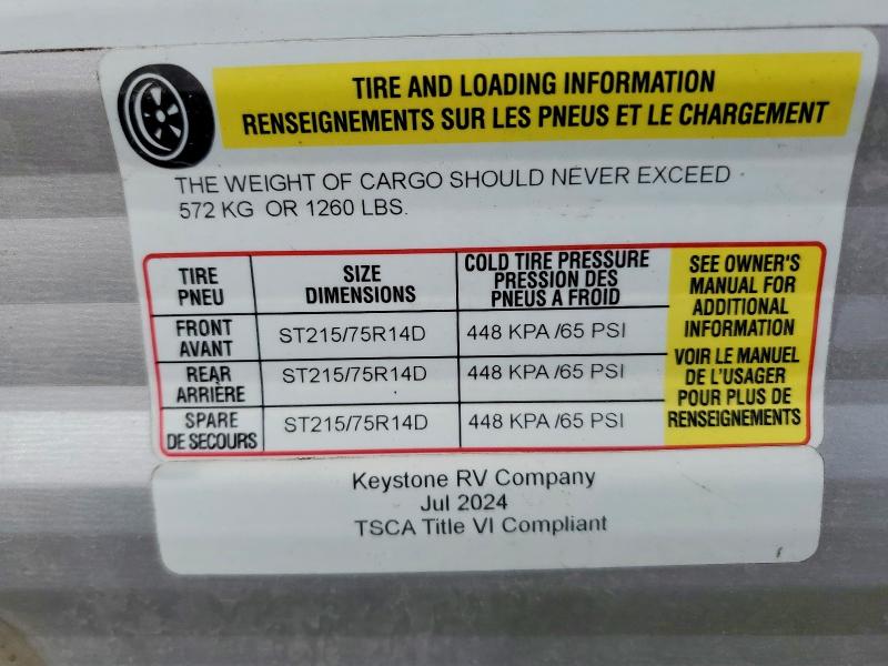51518786 :رقم المزاد ، 4YDTCMG1XSM931110 vin ، 2025 Keystone Rv Coleman مزاد بيع