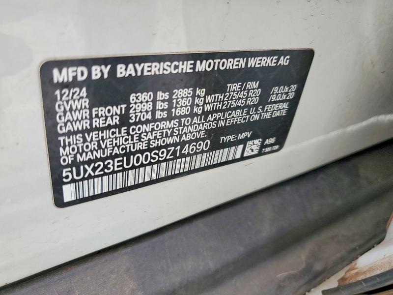 2025 Bmw X5 მანქანა იყიდება აუქციონზე, vin: 5UX23EU00S9Z14690, აუქციონის ნომერი: 55188266