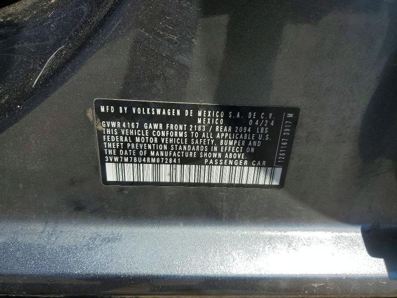 53426066 :رقم المزاد ، 3VW7M7BU4RM072841 vin ، 2024 Volkswagen Jetta مزاد بيع
