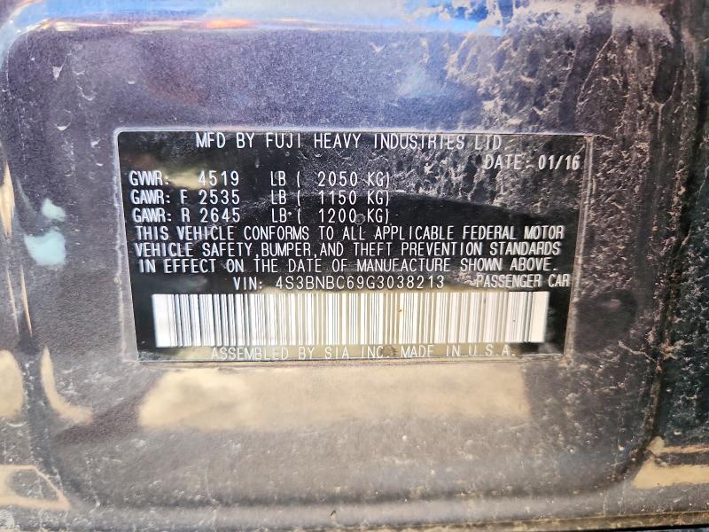 Aukcja sprzedaży 2016 Subaru Legacy, vin: 4S3BNBC69G3038213, numer aukcji: 54108026
