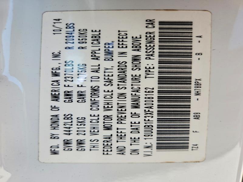 53402686 :رقم المزاد ، 19UUB1F3XFA008162 vin ، 2015 Acura Tlx مزاد بيع