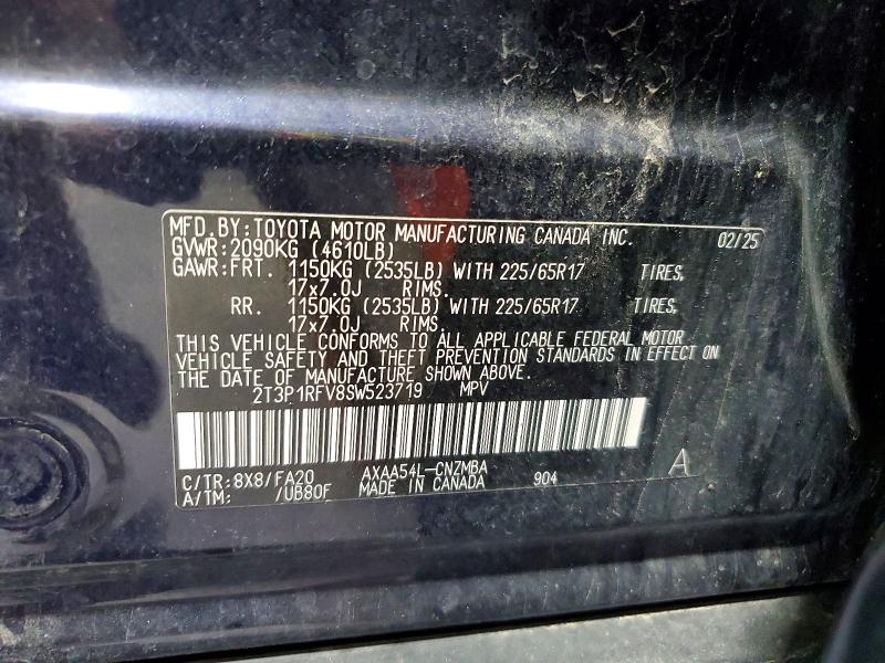Aukcja sprzedaży 2025 Toyota Rav4, vin: 2T3P1RFV8SW523719, numer aukcji: 52823946