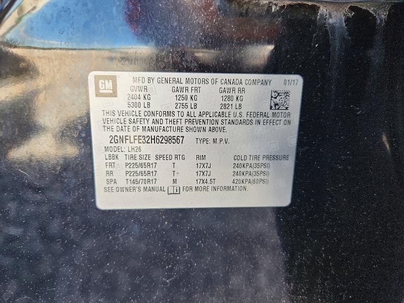 Aukcja sprzedaży 2017 Chevrolet Equinox, vin: 2GNFLFE32H6298567, numer aukcji: 52936816