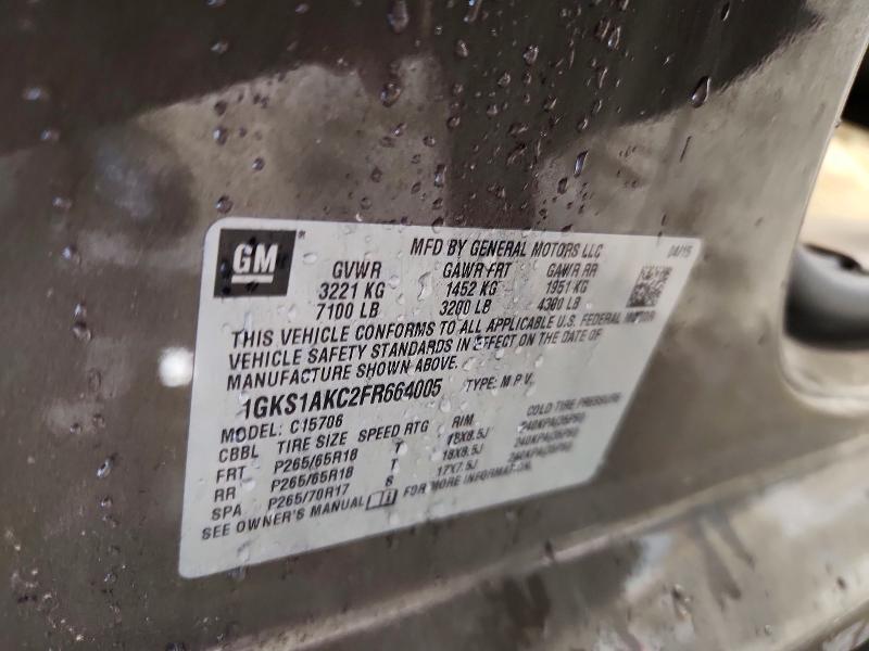 2015 Gmc Yukon მანქანა იყიდება აუქციონზე, vin: 1GKS1AKC2FR664005, აუქციონის ნომერი: 54883046