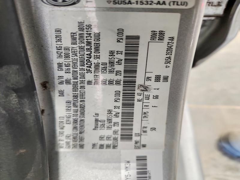 2018 Ford Fiesta მანქანა იყიდება აუქციონზე, vin: 3FADP4AJ8JM134156, აუქციონის ნომერი: 54152006