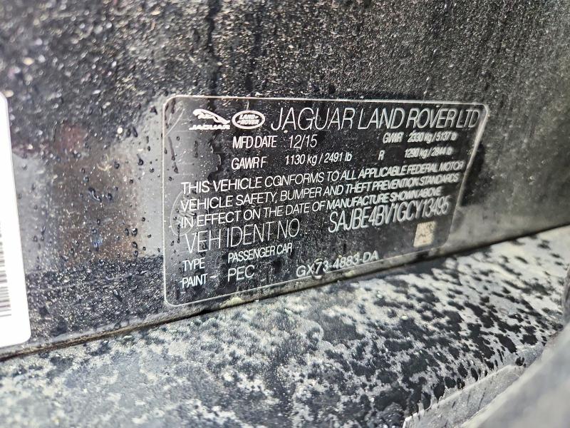 2016 Jaguar Xf მანქანა იყიდება აუქციონზე, vin: SAJBE4BV1GCY13495, აუქციონის ნომერი: 52612886