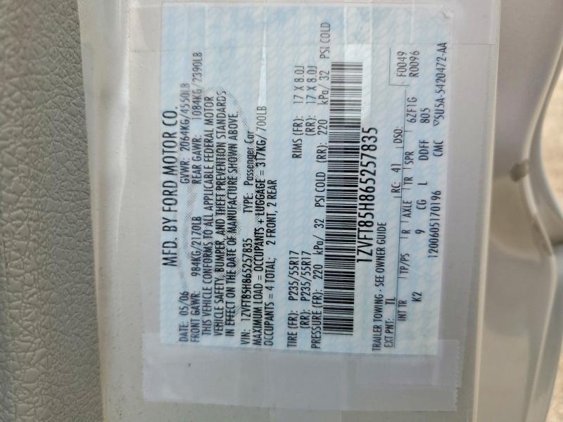 Aukcja sprzedaży 2006 Ford Mustang, vin: 1ZVFT85H865257835, numer aukcji: 53292606