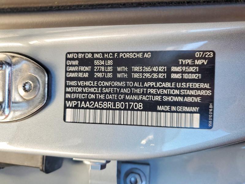 53186116 :رقم المزاد ، WP1AA2A58RLB01708 vin ، 2024 Porsche Macan مزاد بيع