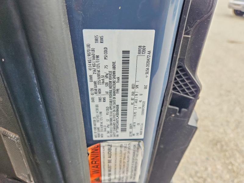 54969936 :رقم المزاد ، 1FTBR3X87LKB09608 vin ، 2020 Ford Transit مزاد بيع