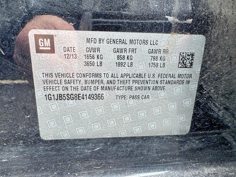 Продажа на аукционе авто 2014 Chevrolet Sonic, vin: 1G1JB5SG8E4149366, номер лота: 53484006