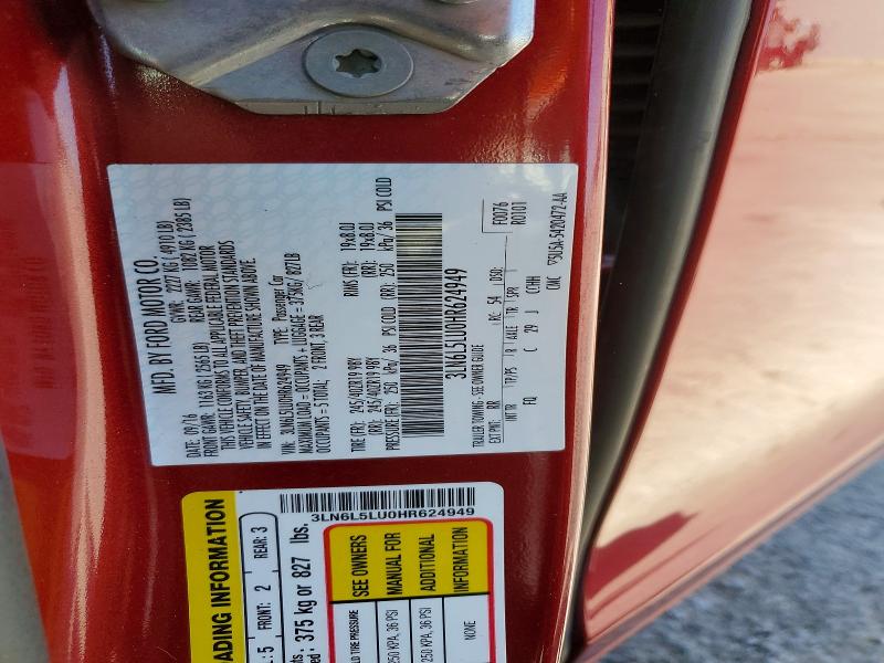 Продажа на аукционе авто 2017 Lincoln Mkz, vin: 3LN6L5LU0HR624949, номер лота: 54707736