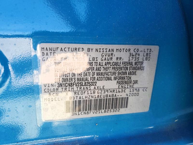 Продаж на аукціоні авто 2025 Nissan Versa, vin: 3N1CN8FV2SL825322, номер лоту: 52193016