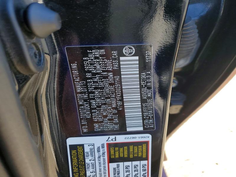 52338406 :رقم المزاد ، 4T1BF1FKXDU291140 vin ، 2013 Toyota Camry مزاد بيع