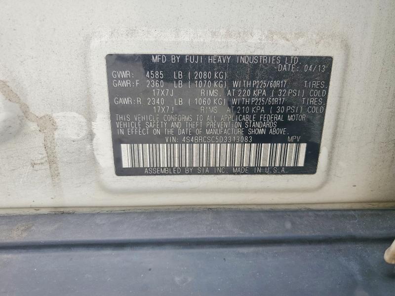 Продаж на аукціоні авто 2013 Subaru Outback, vin: 4S4BRCSC5D3313083, номер лоту: 52460416